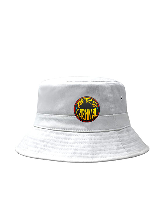 AFRO CARNIVAL BUCKET HAT — white