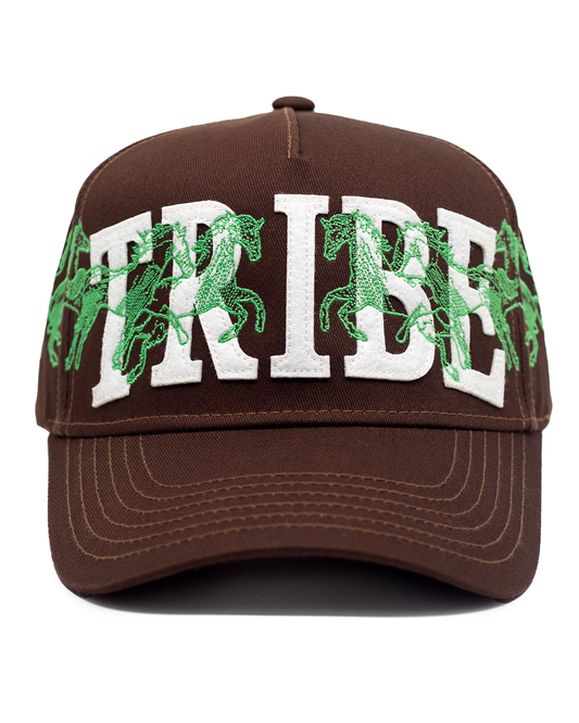 Triibe HAT OS "TRIBE" Champion Horses Hat — Chocolate lime