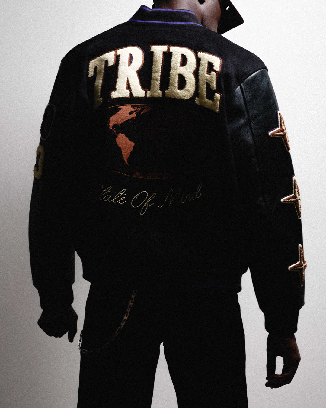Freshiam Coats & Jackets "TRIBE" VARSITY JACKET — Black